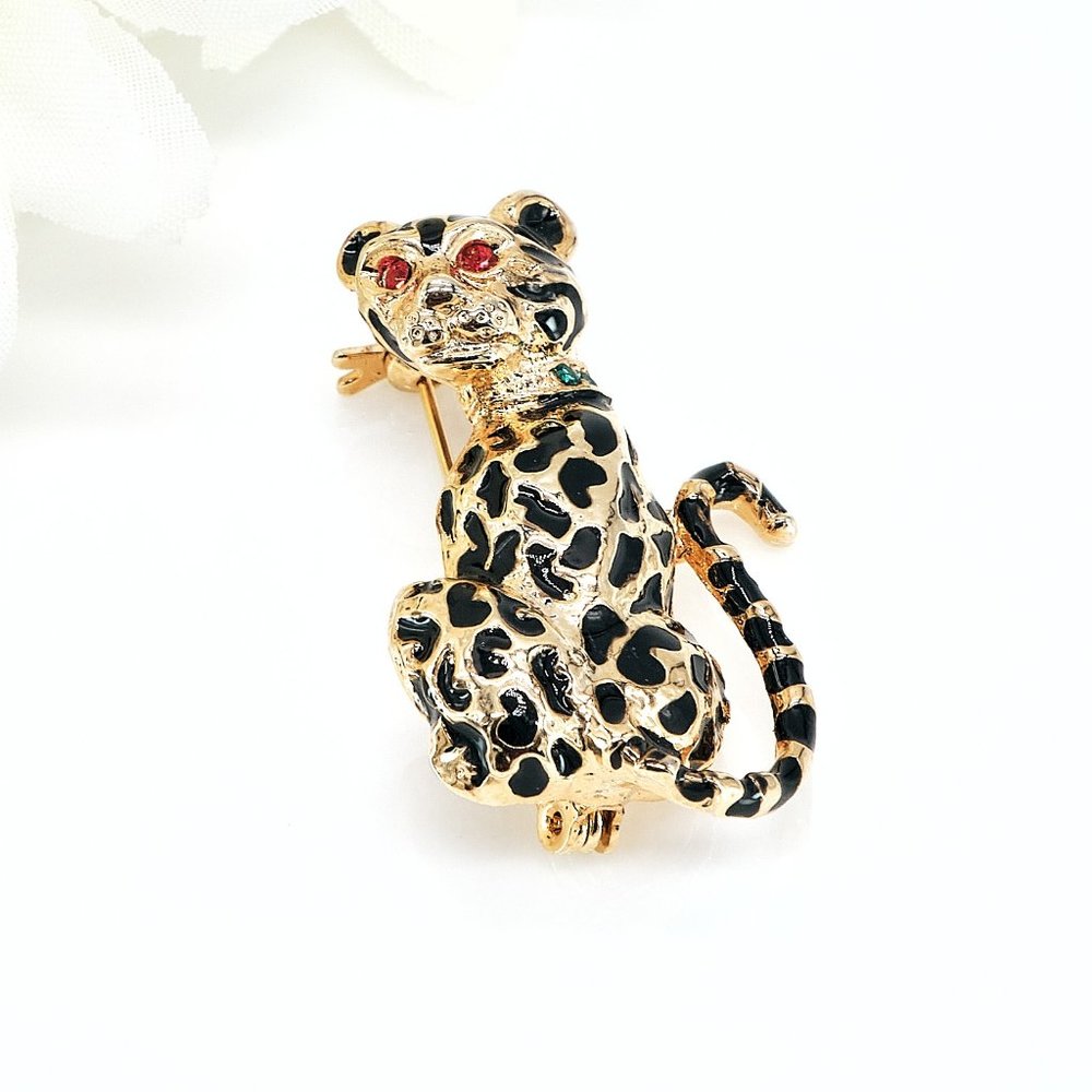 Vintage Rhinestone Large Cat Pin/Brooch